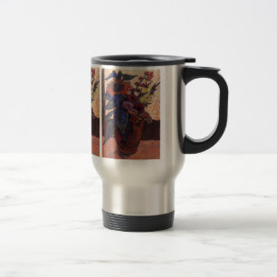 Caneca Térmica girassóis, hollyhocks e Geórgia por Modersohn