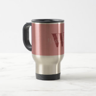Caneca Térmica Girly Monograma e Nome cor-de-rosa vermelho