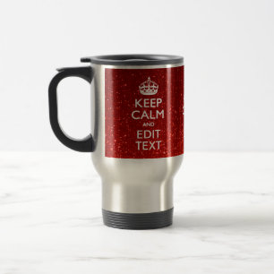 Caneca Térmica Glamor Vermelho Festivo Personalizado Manter Calmo
