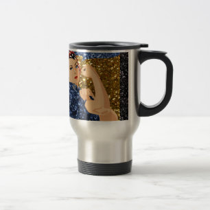 Caneca Térmica glitter rosie, o rivete