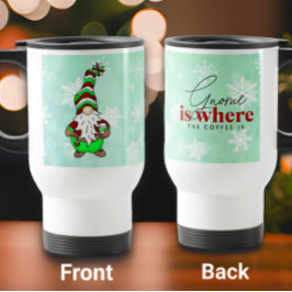 Caneca Térmica Gnome é onde está o café | Festa de Natal