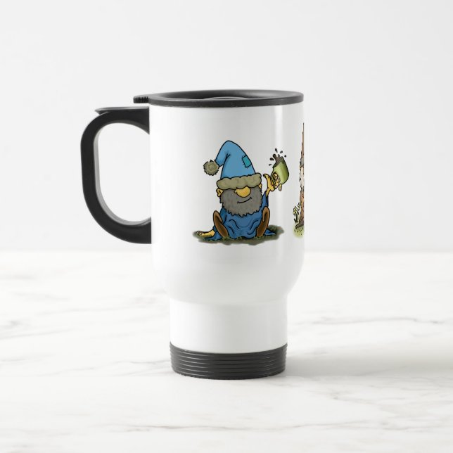 Caneca Térmica Gnomos viajantes de cafés (Esquerda)