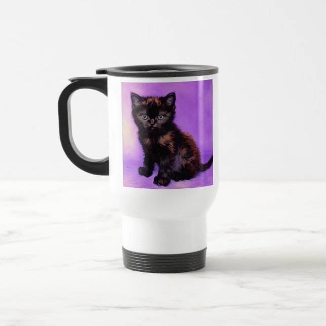Caneca Térmica Gogh Style Purple Cat (Esquerda)