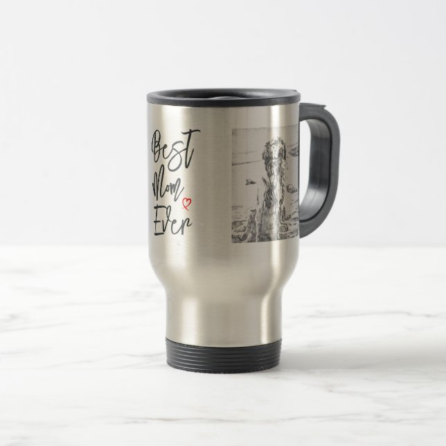 Caneca Térmica Golden Retriever Arte Melhor Mãe do Mundo (Frente Esquerda)