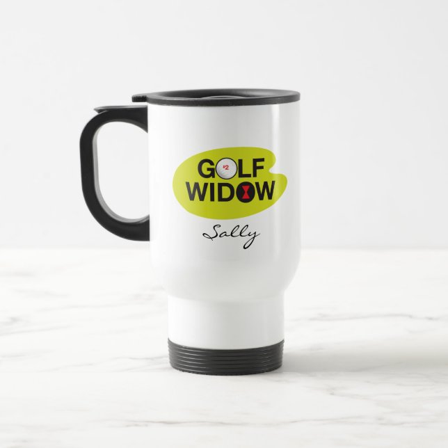 Caneca Térmica Golfe Widow_Badge de camisetas da aranha da viúva (Esquerda)