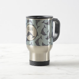 Caneca Térmica Golfinhos no padrão do mar