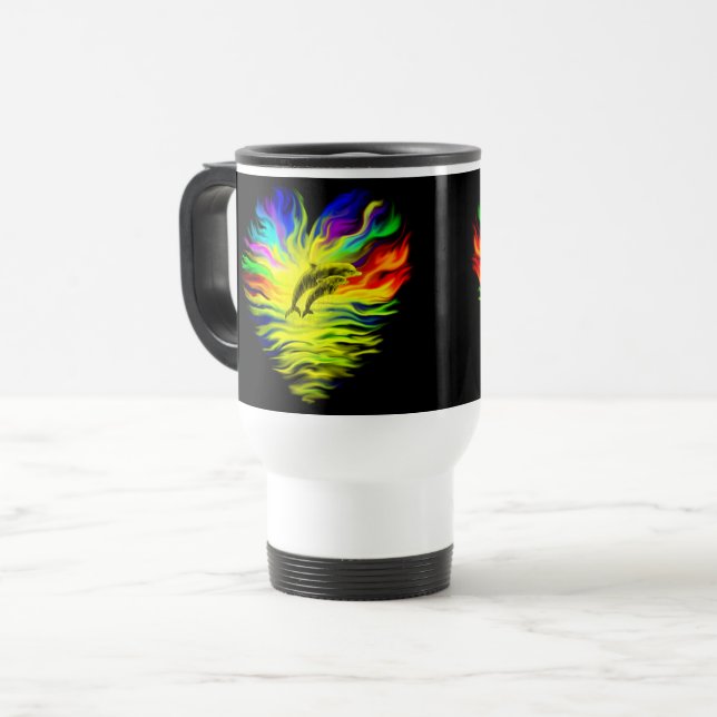 Caneca Térmica Golfinhos no Sol (Frente Esquerda)