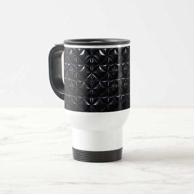 Caneca Térmica Grade Tátil Preto (Frente Esquerda)