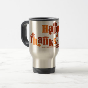 Caneca Térmica Gráficos festivos e brilhantes de Ação de Graças d