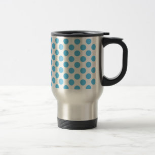 Caneca Térmica Grandes pontos aqua em branco