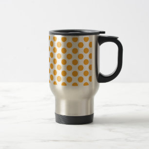 Caneca Térmica Grandes pontos laranja em branco
