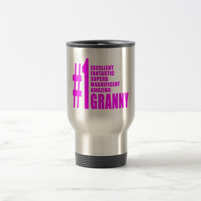 Caneca Térmica Grannies Modernos Rosa: Avó Número Um (Centro)