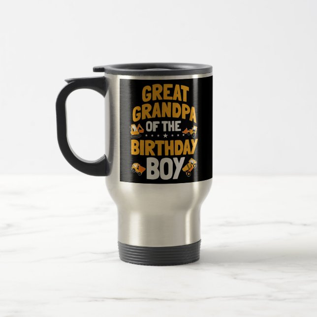 Caneca Térmica Great Grandpa of the Birthday Boy Construction (Esquerda)