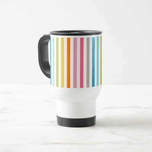 Caneca Térmica Grebow Stripes de Verão (Frente Esquerda)