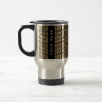 Grego Meander Key Brown, Seu Nome Personalizar