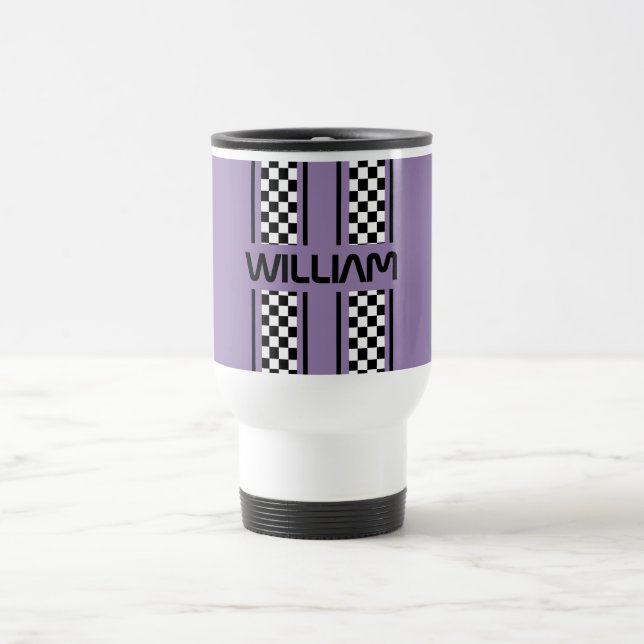 Caneca Térmica Greve de Esportes de Auto Raça Preta e Violeta Per (Centro)