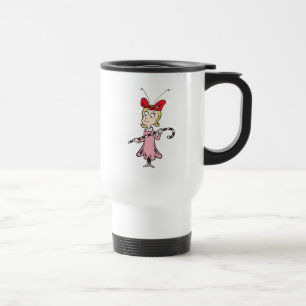 Caneca Térmica Grinch Cindy-Lou Quem - Segurando Bastão de Doce