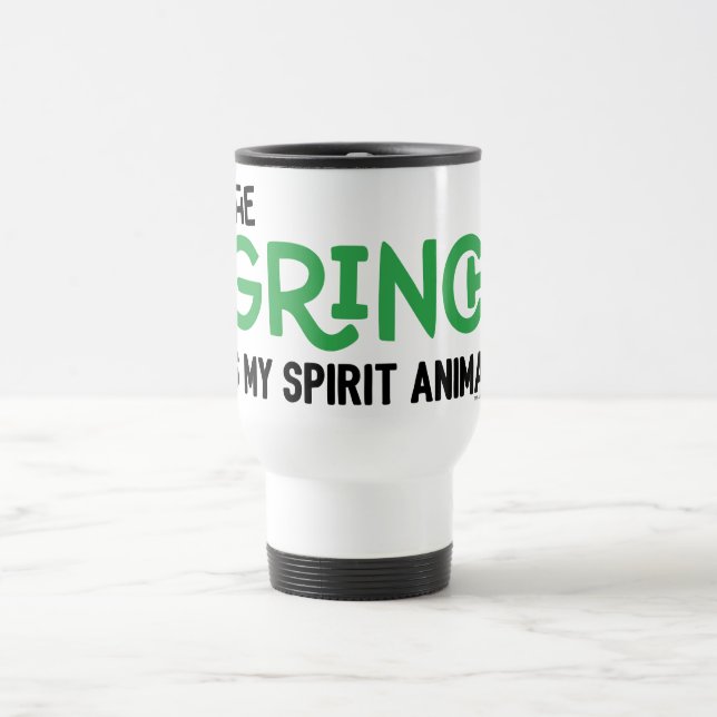 Caneca Térmica Grinch é meu Animal Espiritual Citação (Centro)