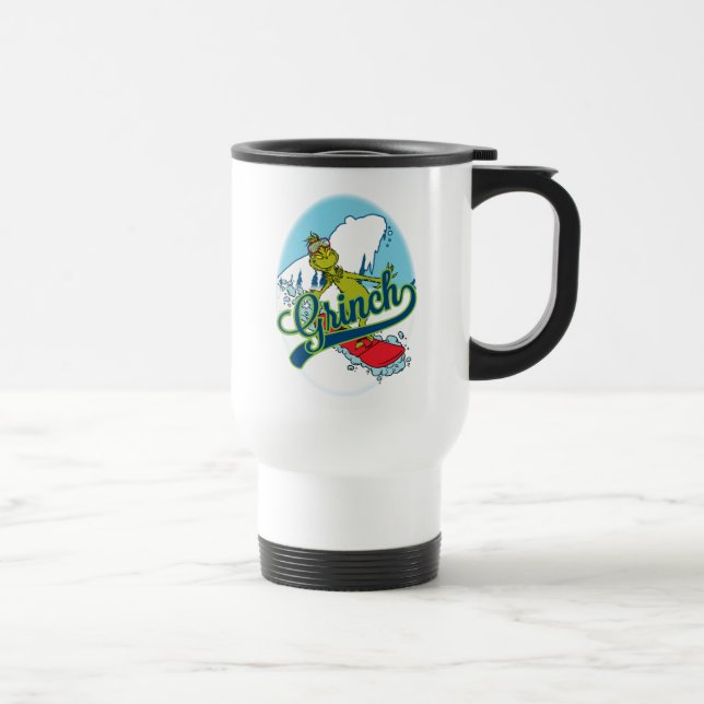 Caneca Térmica Grinch Snowboarding (Direita)