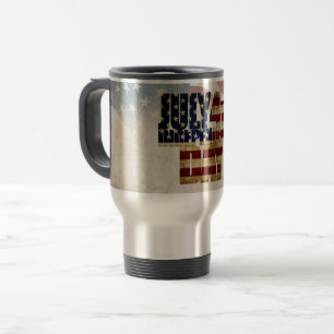 Caneca Térmica Grunge EUA Gráfico de Independência de 4 de Julho