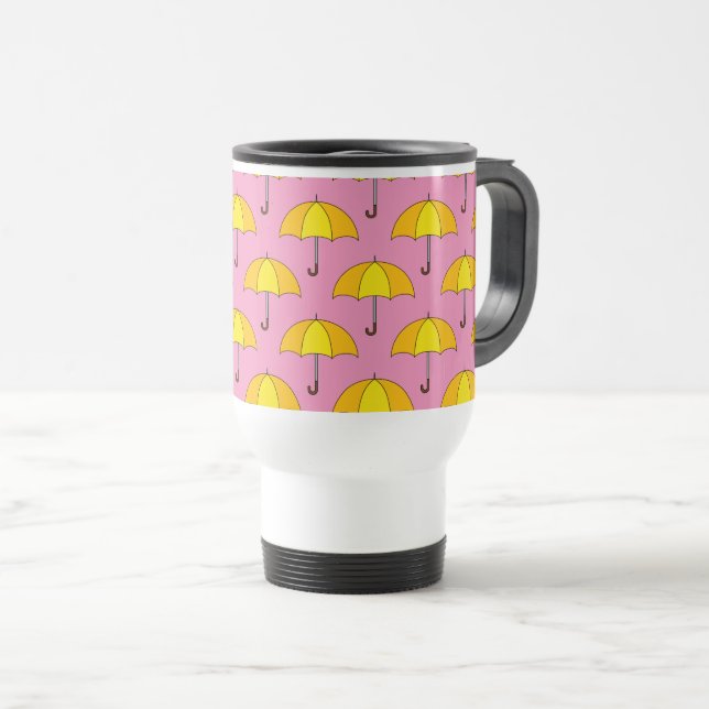 Caneca Térmica Guarda-chuva Amarelo (Frente Esquerda)