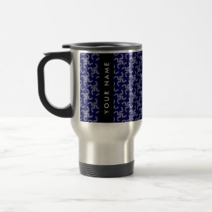 Caneca Térmica Guirlanda de Natal, Azul, Seu nome, Personalizar