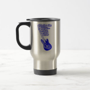 Caneca Térmica Guitarra azul vintage com palavras motivacionais