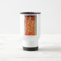 Gustav Klimt Red Woman Dourada pintura Cobra