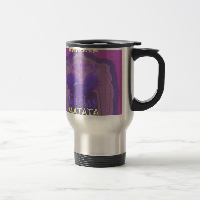 Caneca Térmica Hakuna Matata Feliz Design de Amor de Natal. (Direita)