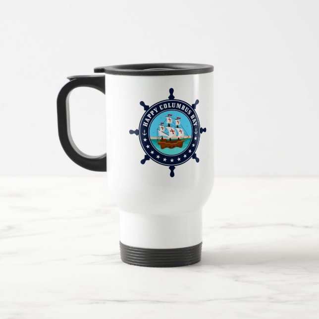 Caneca Térmica Happy Columbus Day Mug | Café de Feriado do Explor (Esquerda)