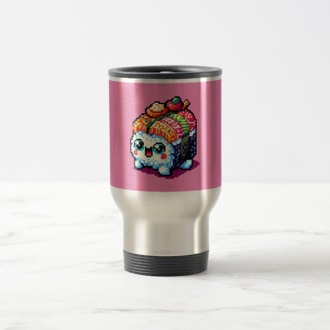 Caneca Térmica Happy Sushi Roll - Comida Japonesa com Pinças (Centro)