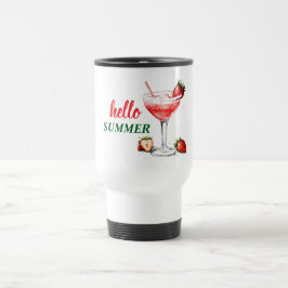 Caneca Térmica Hello Summer | Strawberry Cocktail Travel Mug
