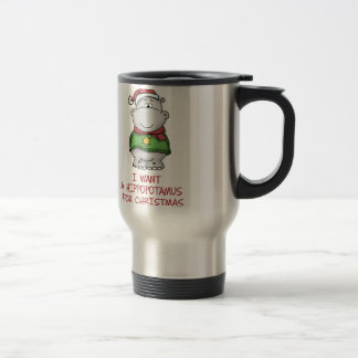Caneca Térmica Hippopotamus para o Natal - design bonito do
