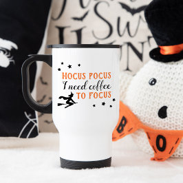 Caneca Térmica Hocus Pocus Café para Focar Laranja Dia das Bruxas