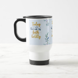 Caneca Térmica Hoje, eu viverei minha fé corajosamente.