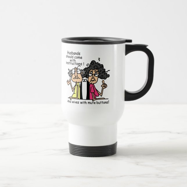 Caneca Térmica Humor da atitude dos maridos e das esposas (Direita)