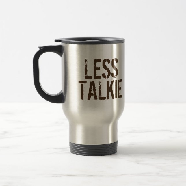 Caneca Térmica Humor de Café Menos Conversa Mais Café (Esquerda)