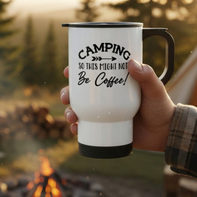 Caneca Térmica Humor Divertido de Camping (Criador carregado)
