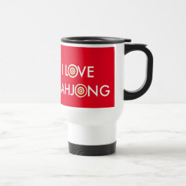 Caneca Térmica I Love Mahjong - Wheel Replace O (Texto Branco)