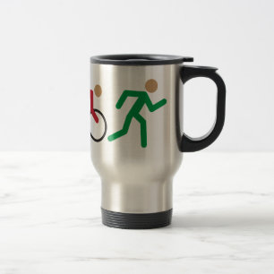 Caneca Térmica Ícones do logotipo do Triathlon na cor