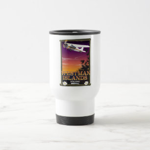 Caneca Térmica Ilhas Westman Islândia cartaz de viagem
