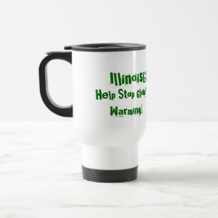 Caneca Térmica IllinoisGoGreen.org, muda seu pensamento! , Hel…