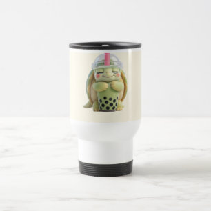Caneca Térmica Ilustração 3D de Tartaruga de Desenho Animado Abra