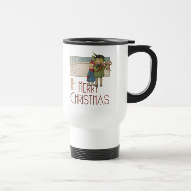 Caneca Térmica Ilustração Antecipada de Natal 1920 (Direita)