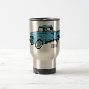 Caneca Térmica Ilustração clássica de desenho de caminhão de cole