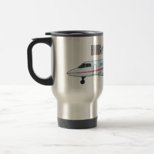 Caneca Térmica Ilustração de desenho animado a jato privado