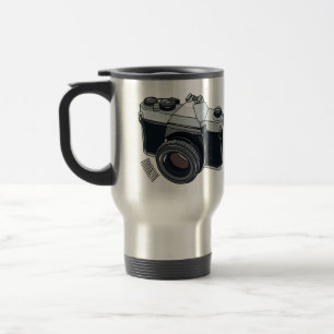 Caneca Térmica Ilustração de desenho animado com câmera de filme