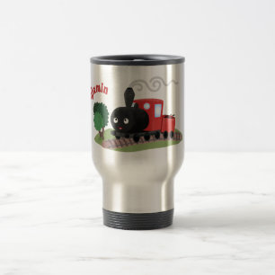 Caneca Térmica Ilustração de desenho animado da locomotiva de c