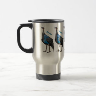 Caneca Térmica Ilustração de desenho animado de aves guineafowl v