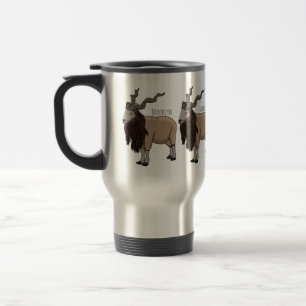 Caneca Térmica Ilustração de desenho animado de cabra Markhor